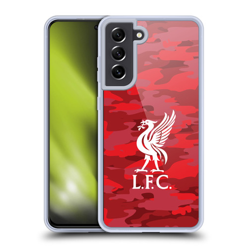 Liverpool Football Club Camou Home Colourways Liver Bird Soft Gel Case for Samsung Galaxy S21 FE 5G & MagSafe