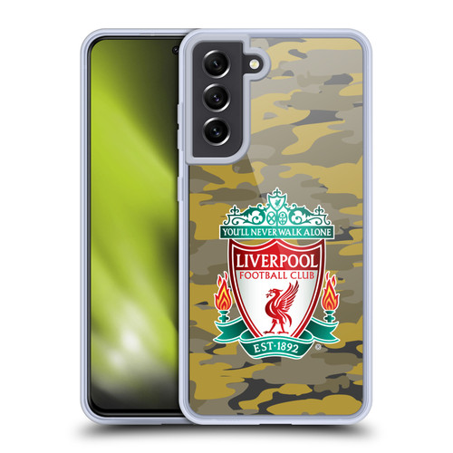 Liverpool Football Club Camou Royal Colourways Crest Soft Gel Case for Samsung Galaxy S21 FE 5G & MagSafe