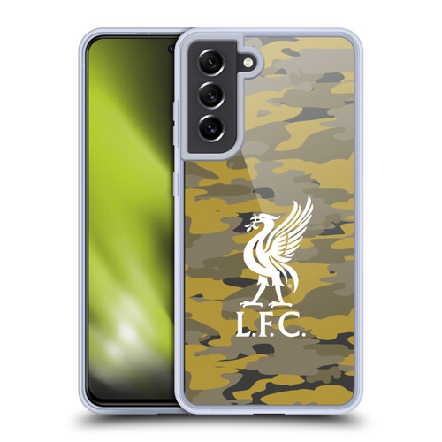 Liverpool Football Club Camou Royal Colourways Liver Bird Soft Gel Case for Samsung Galaxy S21 FE 5G & MagSafe
