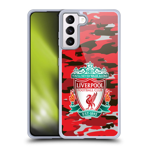 Liverpool Football Club Camou Club Colourways Crest Soft Gel Case for Samsung Galaxy S21+ 5G & MagSafe