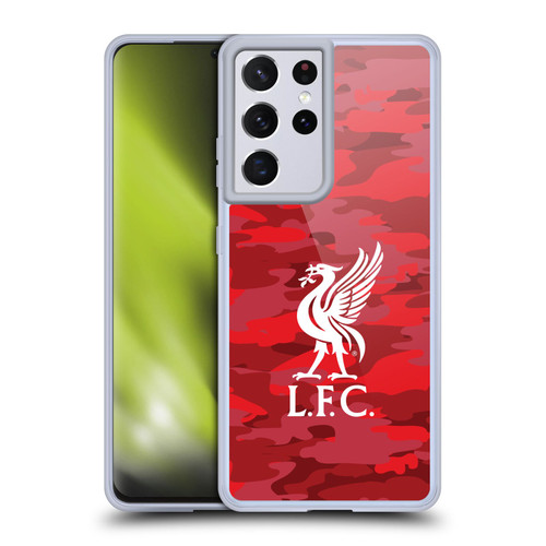 Liverpool Football Club Camou Home Colourways Liver Bird Soft Gel Case for Samsung Galaxy S21 Ultra 5G & MagSafe