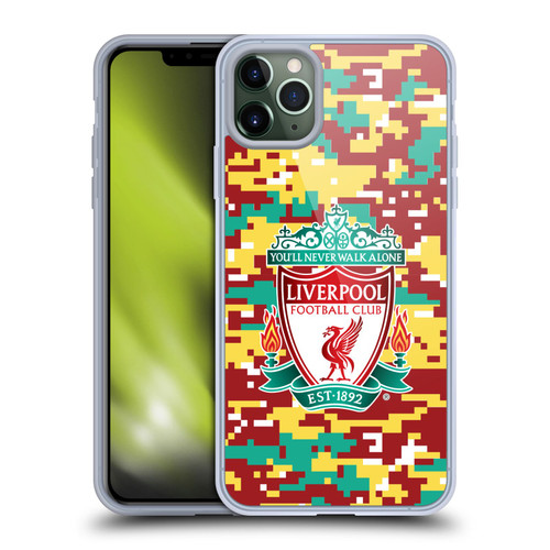 Liverpool Football Club Crest & Liverbird Patterns 1 Digital Camouflage Soft Gel Case for Apple iPhone 11 Pro Max & MagSafe