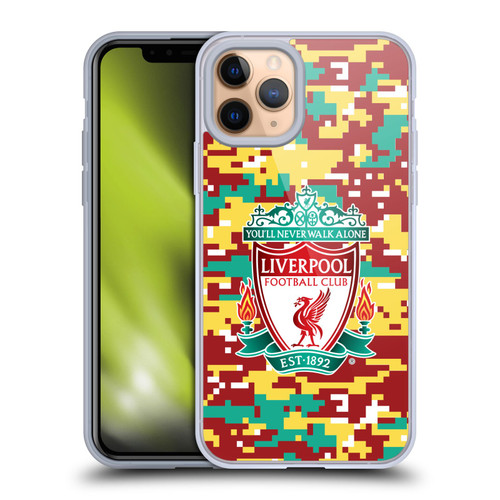 Liverpool Football Club Crest & Liverbird Patterns 1 Digital Camouflage Soft Gel Case for Apple iPhone 11 Pro & MagSafe