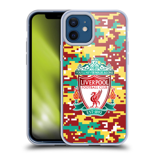 Liverpool Football Club Crest & Liverbird Patterns 1 Digital Camouflage Soft Gel Case for Apple iPhone 12 / iPhone 12 Pro & MagSafe