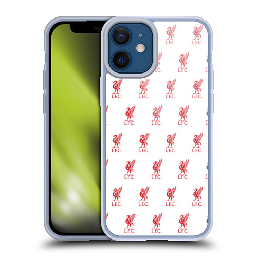 Liverpool Football Club Crest & Liverbird Patterns 1 White Soft Gel Case for Apple iPhone 12 Mini & MagSafe