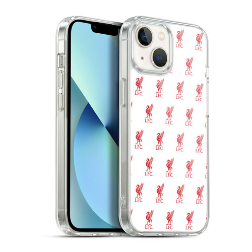 Liverpool Football Club Crest & Liverbird Patterns 1 White Soft Gel Case for Apple iPhone 13