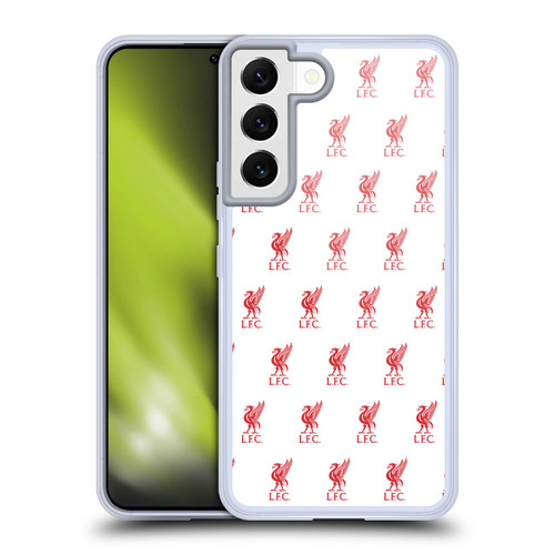 Liverpool Football Club Crest & Liverbird Patterns 1 White Soft Gel Case for Samsung Galaxy S22 5G & MagSafe