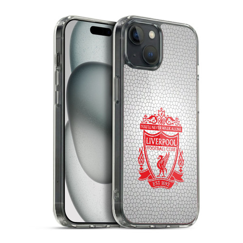 Liverpool Football Club Crest 2 White Pixel 2 Soft Gel Case for Apple iPhone 15 Plus & MagSafe
