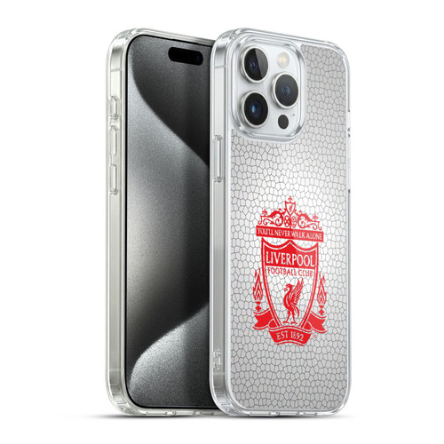 Liverpool Football Club Crest 2 White Pixel 2 Soft Gel Case for Apple iPhone 15 Pro Max & MagSafe