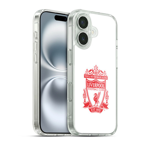 Liverpool Football Club Crest 2 White Soft Gel Case for Apple iPhone 16 & MagSafe