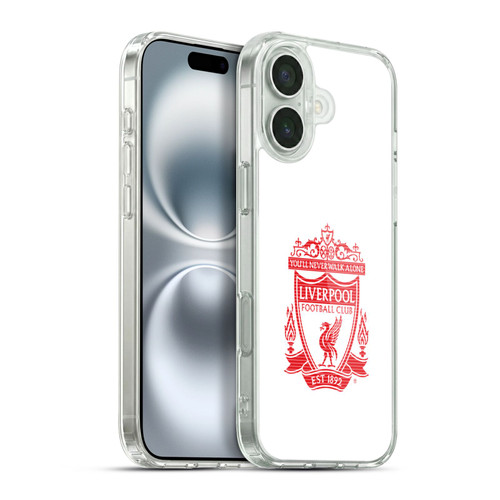 Liverpool Football Club Crest 2 White Soft Gel Case for Apple iPhone 16 Plus & MagSafe