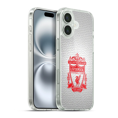 Liverpool Football Club Crest 2 White Pixel 2 Soft Gel Case for Apple iPhone 16 Plus & MagSafe
