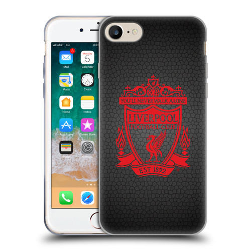 Liverpool Football Club Crest 2 Black Pixel 2 Soft Gel Case for Apple iPhone 7 / 8 / SE 2020 & 2022 & MagSafe