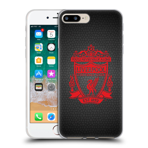 Liverpool Football Club Crest 2 Black Pixel 2 Soft Gel Case for Apple iPhone 7 Plus / iPhone 8 Plus & MagSafe