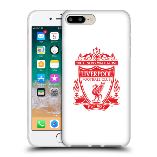 Liverpool Football Club Crest 2 White Soft Gel Case for Apple iPhone 7 Plus / iPhone 8 Plus & MagSafe