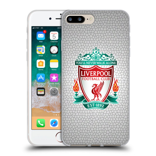 Liverpool Football Club Crest 2 White Pixel 1 Soft Gel Case for Apple iPhone 7 Plus / iPhone 8 Plus & MagSafe