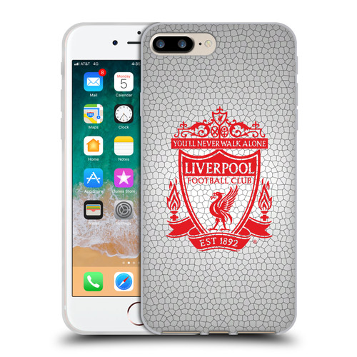 Liverpool Football Club Crest 2 White Pixel 2 Soft Gel Case for Apple iPhone 7 Plus / iPhone 8 Plus & MagSafe
