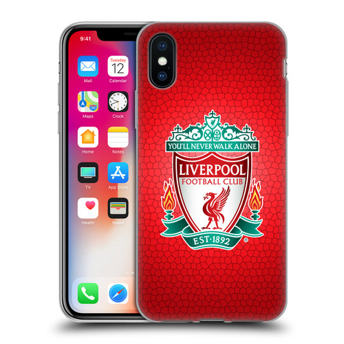 Liverpool Football Club Crest 2 Red Pixel 1 Soft Gel Case for Apple iPhone X / iPhone XS & MagSafe