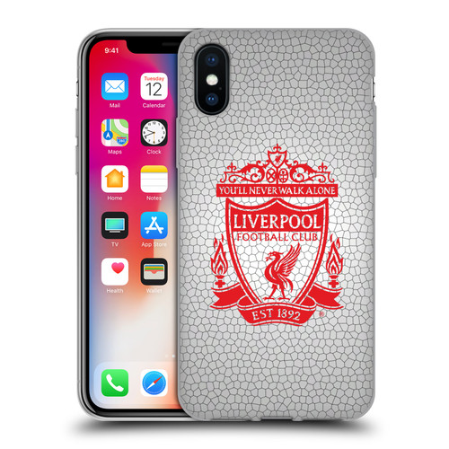 Liverpool Football Club Crest 2 White Pixel 2 Soft Gel Case for Apple iPhone X / iPhone XS & MagSafe