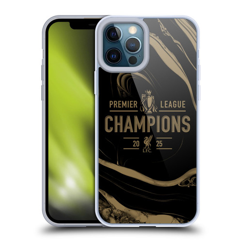 Liverpool Football Club 2025 Premier League Champions Black Marble Soft Gel Case for Apple iPhone 12 Pro Max & MagSafe