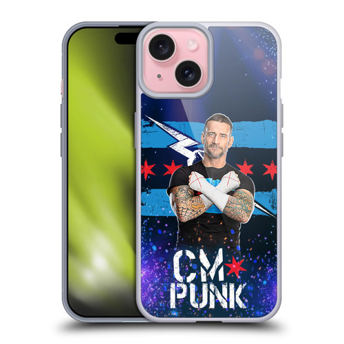 WWE CM Punk Portrait Soft Gel Case for Apple iPhone 15 & MagSafe