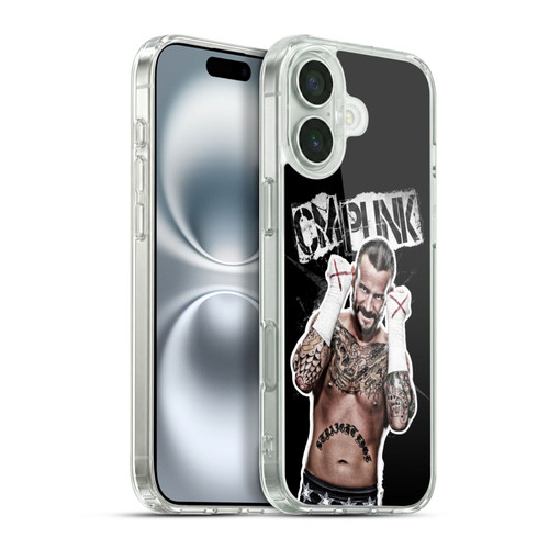 WWE CM Punk Graphics Soft Gel Case for Apple iPhone 16 Plus & MagSafe