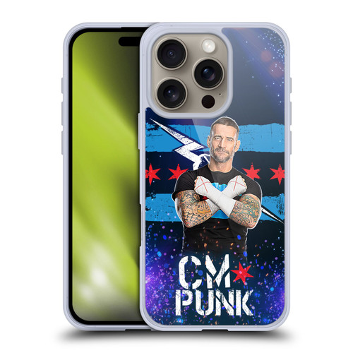 WWE CM Punk Portrait Soft Gel Case for Apple iPhone 16 Pro & MagSafe