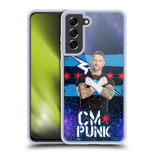WWE CM Punk Portrait Soft Gel Case for Samsung Galaxy S21 FE 5G & MagSafe