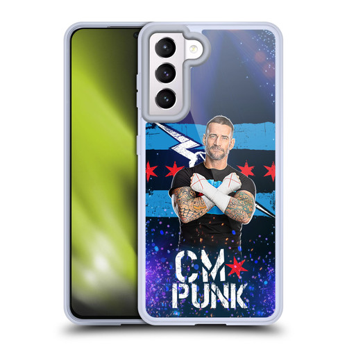 WWE CM Punk Portrait Soft Gel Case for Samsung Galaxy S21 5G & MagSafe