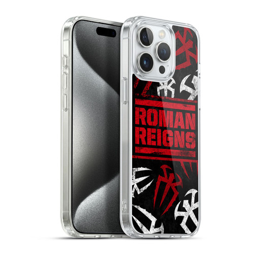 WWE Roman Reigns Logo Pattern Soft Gel Case for Apple iPhone 15 Pro Max & MagSafe