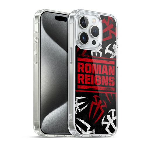 WWE Roman Reigns Logo Pattern Soft Gel Case for Apple iPhone 15 Pro & MagSafe