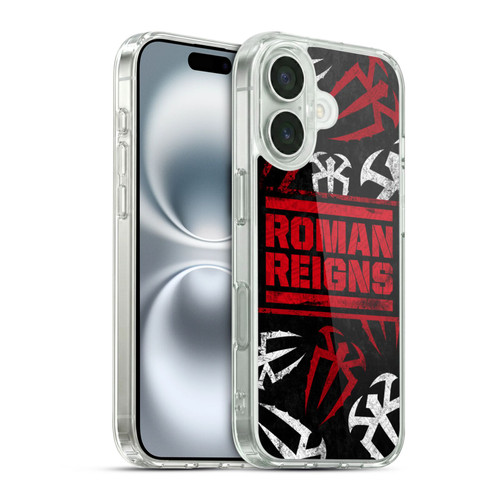 WWE Roman Reigns Logo Pattern Soft Gel Case for Apple iPhone 16 & MagSafe