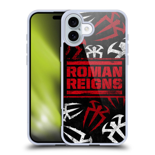 WWE Roman Reigns Logo Pattern Soft Gel Case for Apple iPhone 16 Plus & MagSafe