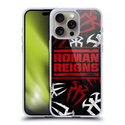 WWE Roman Reigns Logo Pattern Soft Gel Case for Apple iPhone 16 Pro Max & MagSafe