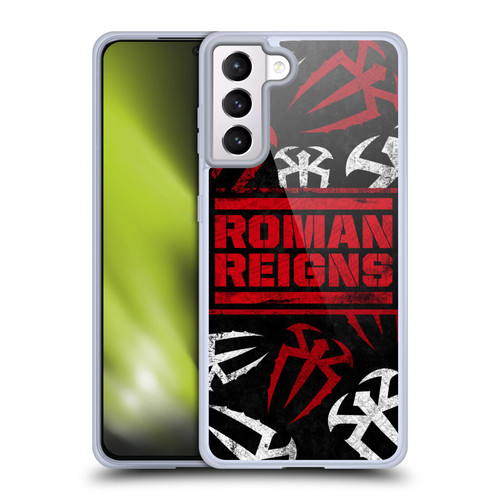 WWE Roman Reigns Logo Pattern Soft Gel Case for Samsung Galaxy S21+ 5G & MagSafe
