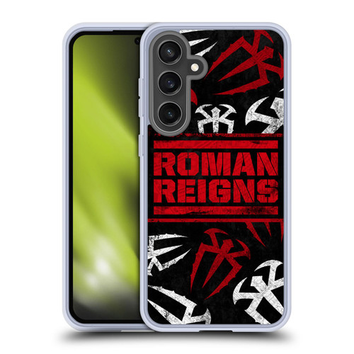 WWE Roman Reigns Logo Pattern Soft Gel Case for Samsung Galaxy S24 FE & MagSafe