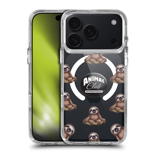 Animal Club International Icons Sloth Pattern SHOCKPROOF BUMPER CASE COMPATIBLE WITH Apple iPhone 17 Pro & MAGSAFE