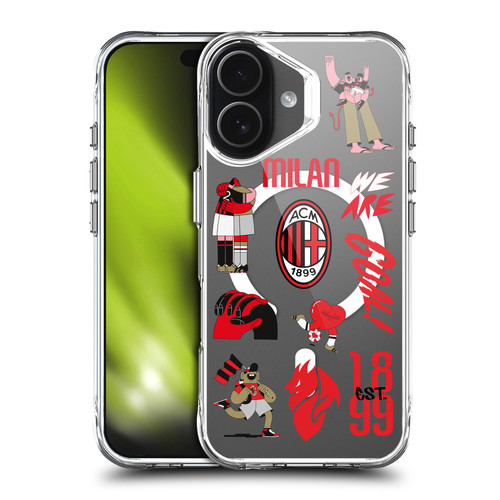 AC Milan Logo Icon Icons SHOCKPROOF BUMPER CASE COMPATIBLE WITH Apple iPhone 17 & MAGSAFE
