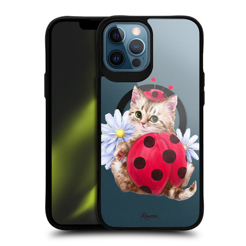 Kayomi Harai Animals Ladybug Cat BLACK SHOCKPROOF BUMPER CASE COMPATIBLE WITH Apple iPhone 12 Pro Max & MAGSAFE