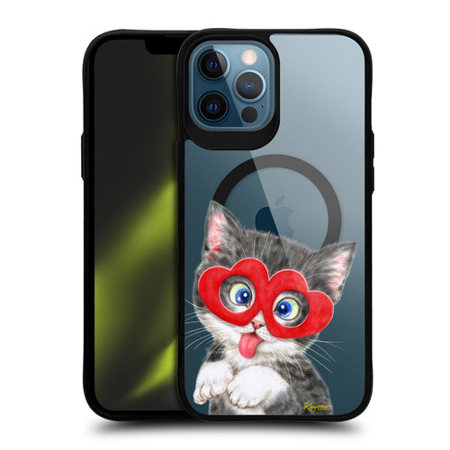 Kayomi Harai Animals Silly Kitten BLACK SHOCKPROOF BUMPER CASE COMPATIBLE WITH Apple iPhone 12 Pro Max & MAGSAFE