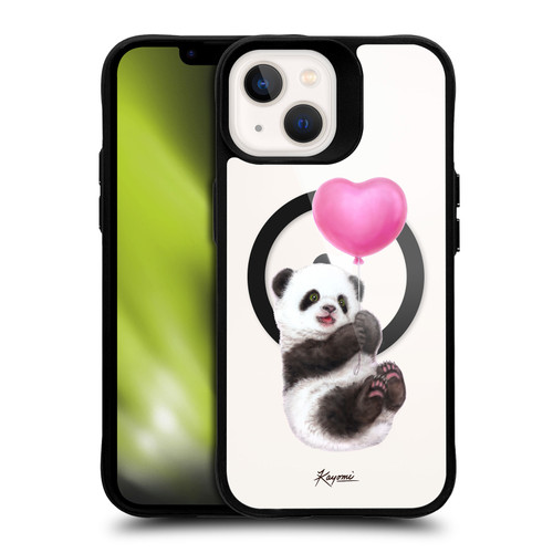 Kayomi Harai Animals Panda Balloon BLACK SHOCKPROOF BUMPER CASE COMPATIBLE WITH Apple iPhone 13 & MAGSAFE