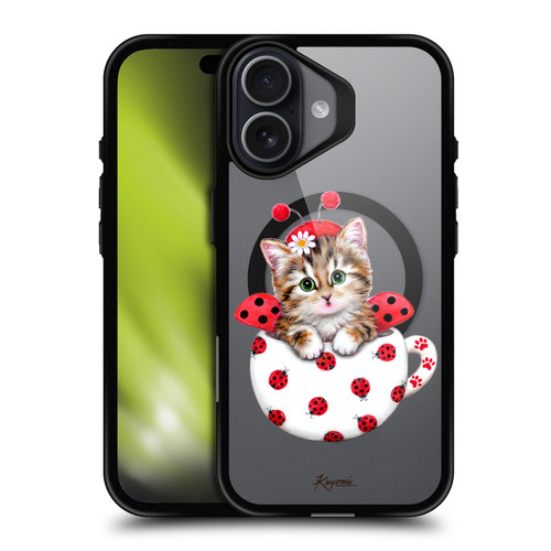 Kayomi Harai Animals Cup Kitty Ladybug BLACK SHOCKPROOF BUMPER CASE COMPATIBLE WITH Apple iPhone 17 & MAGSAFE