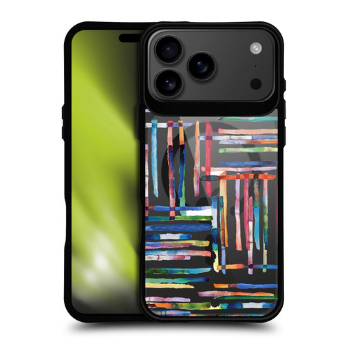 Ninola 2025-26 Collection Modern Scandi Stripes BLACK SHOCKPROOF BUMPER CASE COMPATIBLE WITH Apple iPhone 17 Pro Max & MAGSAFE