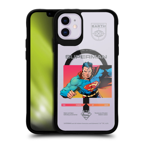 Superman DC Comics Logos and Comics Gradient BLACK SHOCKPROOF BUMPER CASE COMPATIBLE WITH Apple iPhone 11 & MAGSAFE