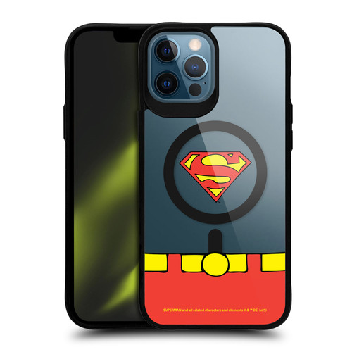 Superman DC Comics Logos and Comics Costume BLACK SHOCKPROOF BUMPER CASE COMPATIBLE WITH Apple iPhone 12 Pro Max & MAGSAFE