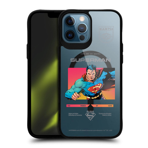 Superman DC Comics Logos and Comics Gradient BLACK SHOCKPROOF BUMPER CASE COMPATIBLE WITH Apple iPhone 12 Pro Max & MAGSAFE