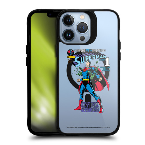 Superman DC Comics Logos and Comics Unchained BLACK SHOCKPROOF BUMPER CASE COMPATIBLE WITH Apple iPhone 13 Pro Max & MAGSAFE