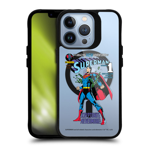 Superman DC Comics Logos and Comics Unchained BLACK SHOCKPROOF BUMPER CASE COMPATIBLE WITH Apple iPhone 13 Pro & MAGSAFE