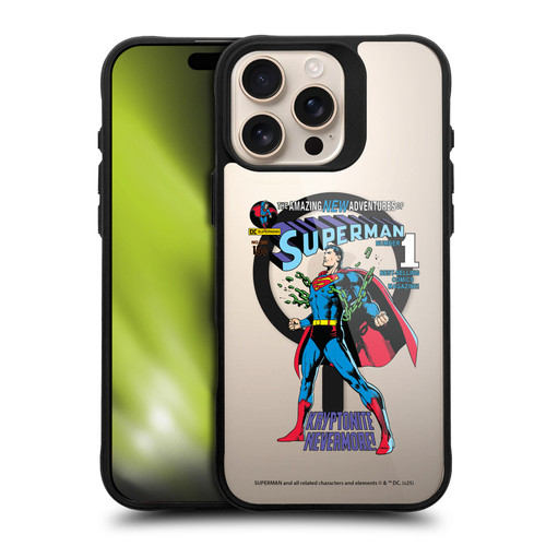 Superman DC Comics Logos and Comics Unchained BLACK SHOCKPROOF BUMPER CASE COMPATIBLE WITH Apple iPhone 16 Pro Max & MAGSAFE