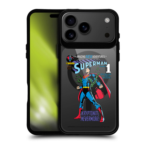 Superman DC Comics Logos and Comics Unchained BLACK SHOCKPROOF BUMPER CASE COMPATIBLE WITH Apple iPhone 17 Pro Max & MAGSAFE